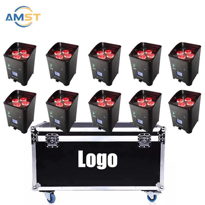 Showtime Uplights Battery Wireless 6x18W RGBWAUV Led Par Stage Light Battery Uplight Wireless Uplight for DJ Wedding