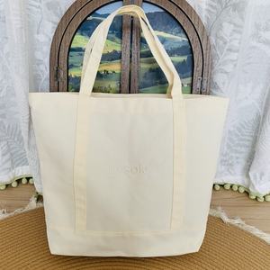 กระเป๋าผ้าแคนวาสสำหรับผู้ชายผู้หญิงกระเป๋าโท้ทขนาดใหญ่แบบพกพาปักโลโก้ออกแบบได้เองสำหรับการเดินทางชายหาดกลางแจ้ง - Product Image 2