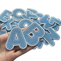 Appliques en sequins écologiques en denim bleu personnalisées, logo d'équipe, thermocollantes/auto-adhésives, lettres brodées pour maillot de sport
