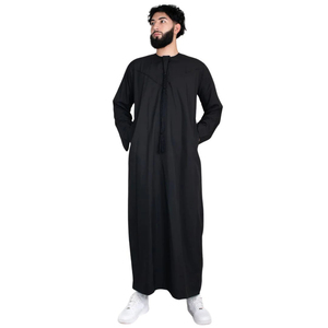 Thobe islamique Design robe islamique caftan personnalisé pakistanais omanais dubaï saoudien arabe Robe Thobe à la mode O-cou Jubbah pour les hommes - Product Image 6