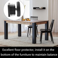 Ensemble de pieds de nivellement carrés avec inserts de tube fileté 40 mm x 40 mm, kit de capuchons réglables, pieds de chaise, pieds de table, pieds de meubles, couvre-pieds en plastique noir