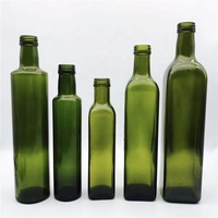 Bouteille d'huile d'olive ambre verte de qualité alimentaire de 250ml 500ml 750ml avec couvercle en métal