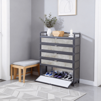 Armoire à chaussures en aluminium à 5 niveaux rabattable et extractible, gain de place, salon et entrée de villa, organisateur de chaussures