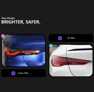 New 4 Series G22 G82 2020-2022 LED Taillights Retrofit <b>Plug</b> Play 100% Fitment Clear Lens Dynamic DRL 36W <b>12V</b> 6000LM 6000K - Product Image 6