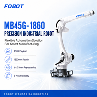 Robot industriel FOBOT à 6 axes MB45G-1860 en acier inoxydable, charge utile de 45 kg, portée de 1860 mm, stabilité élevée de 0,03 mm, soudage et manutention
