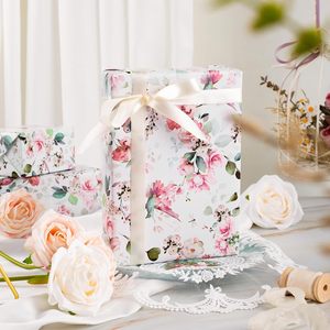 Yarcony Gift <b>Wrapping</b> <b>Paper</b> Roll 17 Inch X 33 Feet Pink Floral Bird Design For Wedding Bridal Shower - Product Image 2