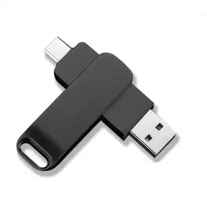 Custom logo USB 3.0 Low Price Brand New Type-C Flash Drive 16gb 32gb 64gb 128gb Metal Rotating OTG Usb Flash Drive