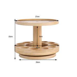 factory FSC&BSCI Rotating Essential Oil Display Rack Wood,Wooden Essential Oil Display Storage Organiser