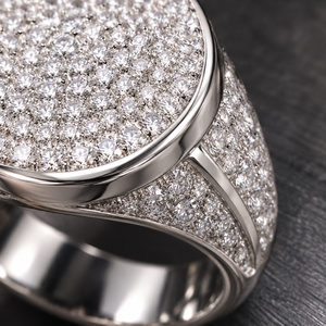Custom Round Cut Moissanite Diamond Iced Out <b>Ring</b> Pass Diamond Tester 10K 14K 18K Gold Moissanite <b>signet</b> <b>ring</b> <b>Men</b> Jewelry - Product Image 2