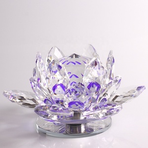 Bán Buôn Xoay <span class=keywords><strong>Crystal</strong></span> <span class=keywords><strong>Lotus</strong></span> Flower Đối Với Trang Trí Nội Thất Màu Tím Thủy Tinh Lotusflower Quà Tặng - Product Image 3