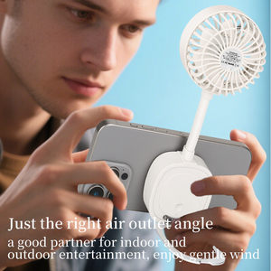Customizable Logo Outdoor <b>Mini</b> Magnetic Fan Foldable <b>USB</b> Rechargeable Desktop Phone Holder Fan - Product Image 3
