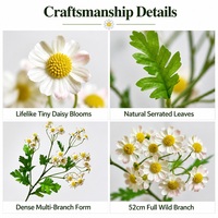 Ranting Chamomile Buatan HG, Bunga Daisy Sutra Putih Tiruan untuk Buket Pernikahan, Dekorasi Vas Rumah Gaya Boho, Grosir