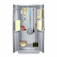 Armoire métallique verrouillable à 2 portes, durable, à double compartiment, pour chambre à coucher, meuble de rangement personnel