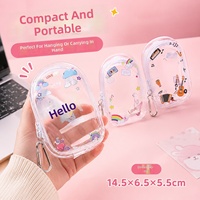 Sac de rangement et de présentation pour poupées en PVC transparent épaissi, style dessin animé mignon et amusant, compatible poussette, pour soins de bébé