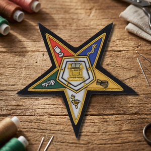 Customized Embroidered Eco-Friendly Masonic Star <b>Pin</b> Badge 3" Tall for Apparel Accessories - Product Image 3
