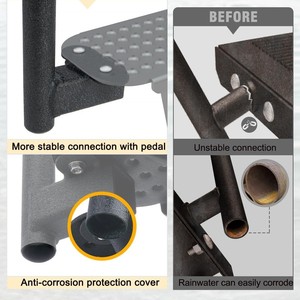 Marchepied robuste pour remorque marine avec poignée, surface antidérapante, pour remorque de bateau, acier au carbone, noir - Product Image 4