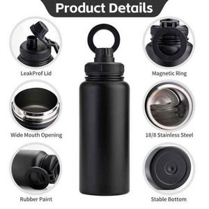 Botella de Agua Deportiva de Acero Inoxidable 18/8 de 1000 ml, Aislada al Vacío, con Aislamiento Térmico de 6 a 12 Horas, con Pajita, Personalizable - Product Image 3