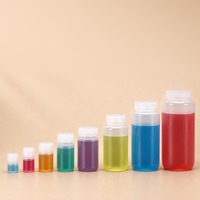 Bouteille cylindrique en PP de qualité alimentaire, à large ouverture, avec bouchon à vis, 5 ml-1 L, pour remplissage à chaud et stérilisation à haute température, emballage brun