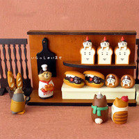 Ornement miniature en résine sur le thème du Zakka japonais, avec des figurines mignonnes de chat et de panda, pour la décoration de table