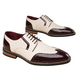 Chaussures habillées à bout pointu, brogues à lacets pour hommes, chaussures de cérémonie, de mariage, de bureau, en cuir PU, tailles 39-48 - Product Image 4