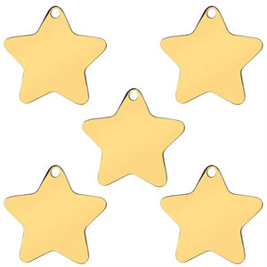 ป้ายชื่อสัตว์เลี้ยงแบบกำหนดเอง ป้ายชื่อสแตนเลสสตีลแบบเลเซอร์ ป้ายชื่อสัตว์เลี้ยงรูปดาวสำหรับสุนัขและแมว - Product Image 3