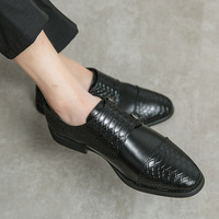 Mocassins pour hommes en cuir d'alligator anglais avec boucle métallique, antidérapants, respirants, imperméables, pour le bureau, les mariages et les occasions habillées