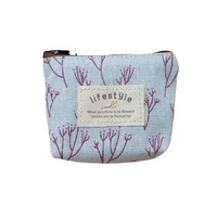 Tas Kunci Grosir Dompet Ritsleting Logo Dicetak Kustom Katun Wanita Dompet Mini Kanvas