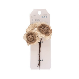 Fiori di Iuta Ilan 78mm 4 Pezzi Decorazione Floreale Essiccata - Product Image 2