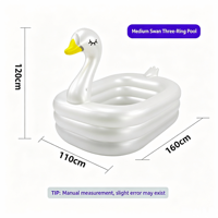 Piscine gonflable pour enfants, bébés et tout-petits, piscine à pataugeoire en PVC épaissi avec drain, 125 cm, 160 cm, pour l'extérieur, la cour, l'été