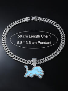 <span class=keywords><strong>สร้อย</strong></span>คอแชมป์เปี้ยนแบบกำหน<span class=keywords><strong>ด</strong></span>เอง จี้ประ<span class=keywords><strong>ด</strong></span>ับเพชร จี้รูปทีมดีทรอยต์ไลออนส์ สีน้ำเงิน NFL สไตล์พังก์ ฮิปฮอป <span class=keywords><strong>สร้อย</strong></span>คิวบัน - Product Image 4