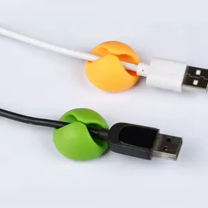 Zwart Kleurrijke Decoratieve Multipurpose Hoofdtelefoon Usb Ftth Cirkel Draad Kabel Clip Cord Houder