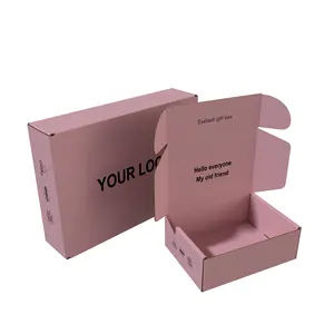 Customized Size Recyclable Packaging Box Pink Girls False Eyelashes Custom Gift Box Matching Liquid Eyeliner Packaging Box