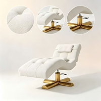 Lit d'extension de cils ergonomique de luxe moderne à design incurvé réglable en fer pour salons de beauté, hôtels et spas
