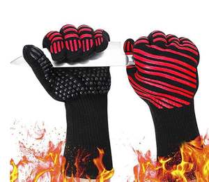RAYBIN Customized Printed Reversible Fireproof Canvas Heat Resistant BBQ <b>Gloves</b> for Grill Premium - Product Image 6