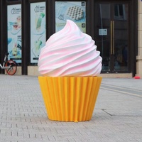 Sculpture géante de cornet de crème glacée en résine de fibre de verre de haute qualité à bas prix