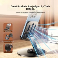 360 ° Support de téléphone et tablette pliable en métal, support de bureau rotatif pour iPad, iPhone, support universel portable