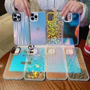 Designer Laser Carving Glitter Mobile Phone Cases For iPhones XS 11 12 13 Pro Max XR 8 7 6 Plus