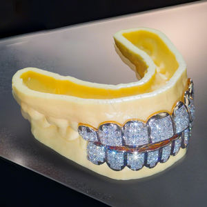 ヒップホップカスタムグリル見えない設定ヘビーデューティプリンセスカットローズゴールド8本8本8本の歯の男性Vvs Moissaniteダイヤモンドグリル - Product Image 2