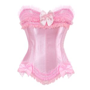 Corsetto Sexy in pizzo di raso Bustier corsetto gotico Burlesque Bodyshaper Lingerie Costume da festa per Showgirl taglie forti S-6XL - Product Image 3