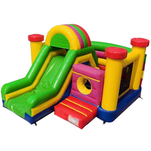Rainbow Colors Inflatable Dry Combo Bounce House Multi Color Design Play Center Commercial Grade PVC Children <b>Entertainment</b> - Product Image 1