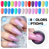 Vente chaude 28 Couleurs Gel Constructeur Manucure Ensemble Constructeur de Gel pour les Ongles Gel de Couleur Constructeur Professionnel Personnalisé hautement Pigmenté