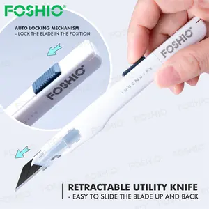 Foshio Customize Logo Diy Art Craft Paper Cutter Knife Wrap Box Utility Knife Blade