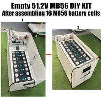 Caja de Batería DIY MB56 de 32KWH con BMS JK 16S 300A V19, Caja de Batería Lifepo4 de 48V 628AH 32/30 Kwh KW