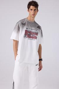 T-shirt da uomo <span class=keywords><strong>in</strong></span> puro cotone di alta qualità con sfumatura bianca <span class=keywords><strong>e</strong></span> nera. Progettato da un Designer. Personalizzabile con il Tuo Logo. - Product Image 3