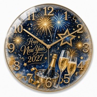 Reloj de Pared Acrílico Transparente Minimalista Personalizado con Marcadores de Hora Redondos Dorados |   Reloj de Pared Decorativo Moderno y Lujoso de Lucite Silencioso