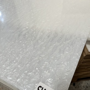 Plaque acrylique en marbre blanc nacré, épaisseur 1/8 pouce, PMMA coulé opaque brillant, <span class=keywords><strong>Plexiglas</strong></span> laserable OEM - Product Image 5