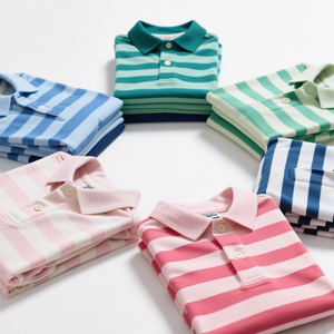 เสื้อโปโลลายทางพิมพ์โลโก้ตามสั่ง คุณภาพระดับซับลิเมชั่น ผ้าโพลีเอสเตอร์ ป้องกันแสงแดด UPF 50 ยืดหยุ่น ระบายอากาศได้ดี - Product Image 2