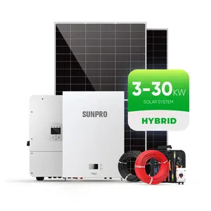 Diy Zonne-Energie Systeem Thuis 3kw 5kw 10kw 15kw 20kw Zonne-Energie Systeem Off Grid Hybride Zonnepaneel Omvormer Kit