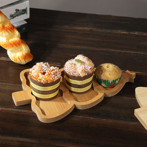 Plateau en bois pour arbre de Noël, 27,5 cm, 30 cm, 27,7 cm, plateau de service multi-compartiments pour la maison, le restaurant, la présentation des aliments - Product Image 2