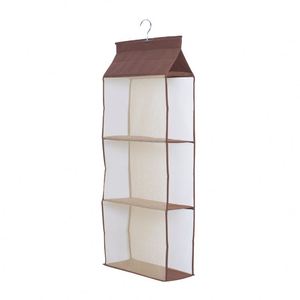 Hanging Closet Purse Organizer 3 Heavy-Duty Mesh <b>Shelves</b> Non-Woven Material Foldable Design <b>Hook</b>-Type Installation Storage Bags - Product Image 1